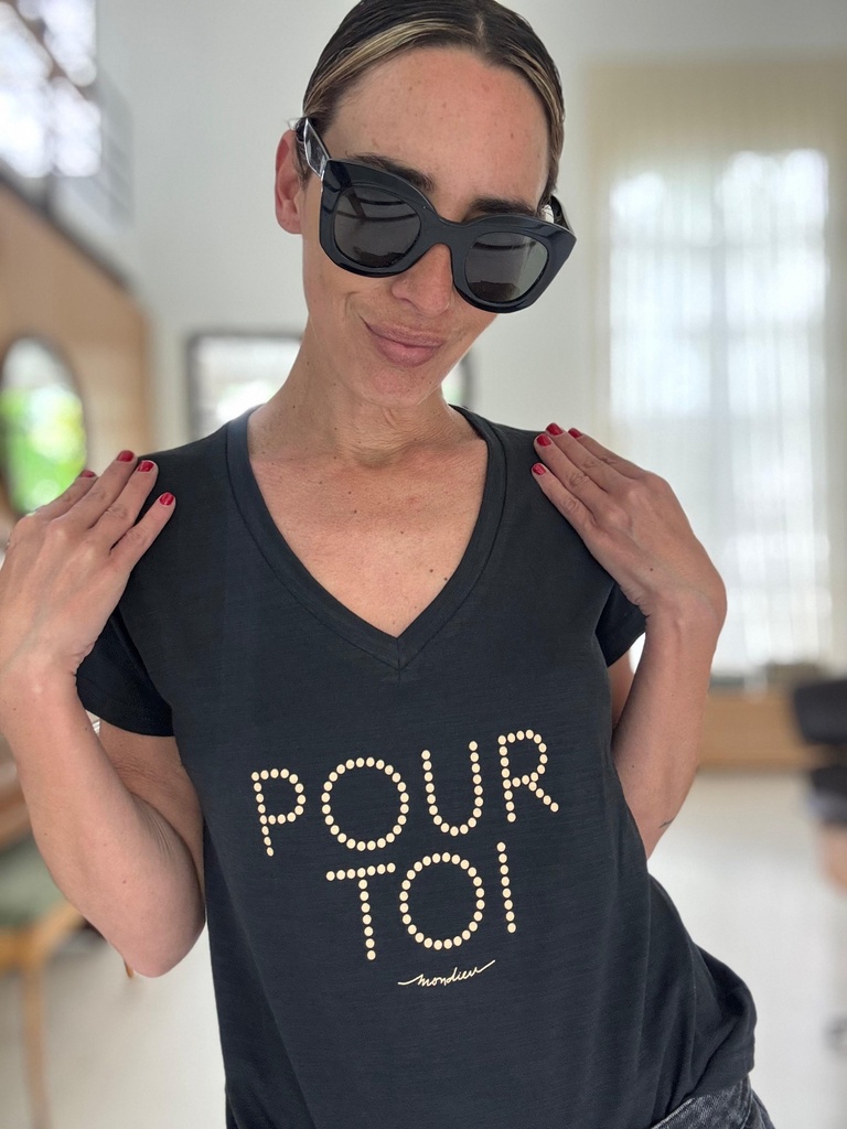 Remera Pour Toi (Negra)