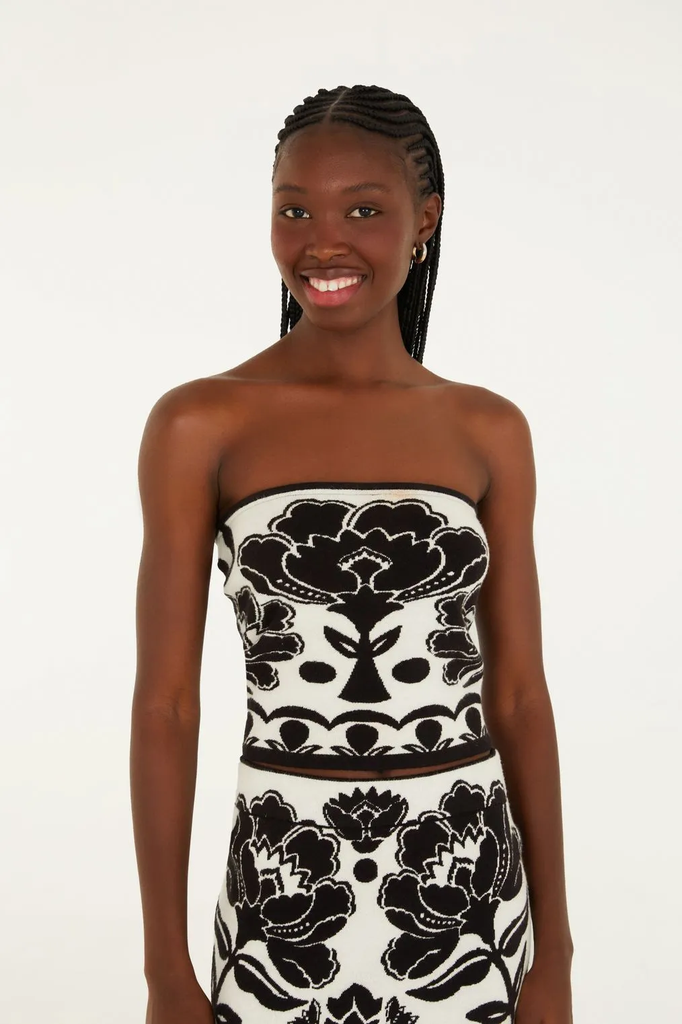 Top Tricot Floral Arabesque