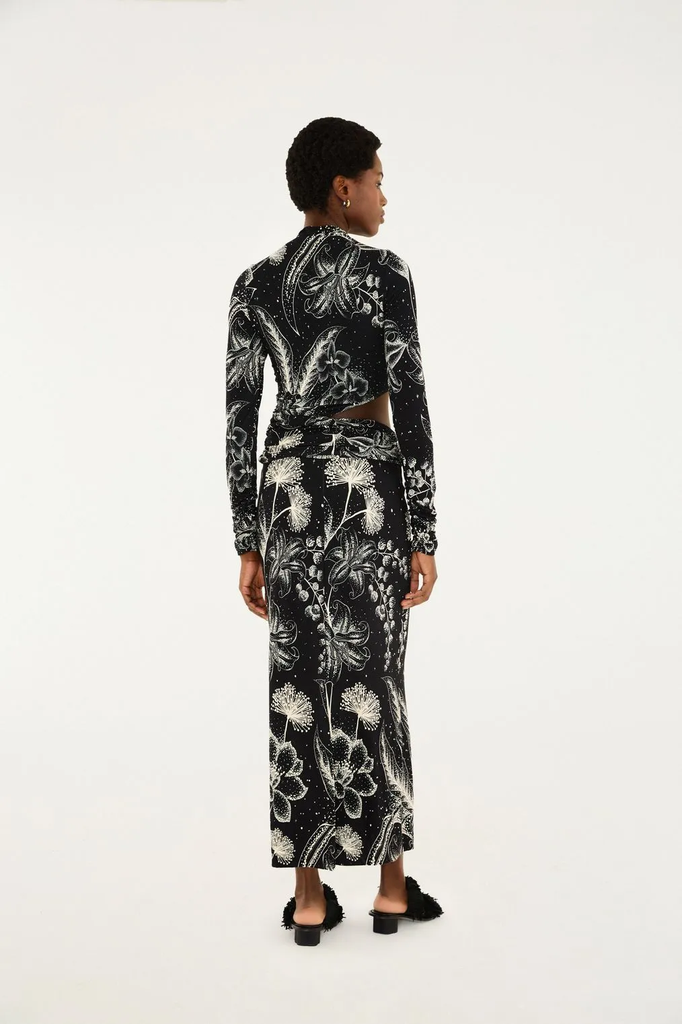 Vestido Cropped Estampado Ceu De Flor