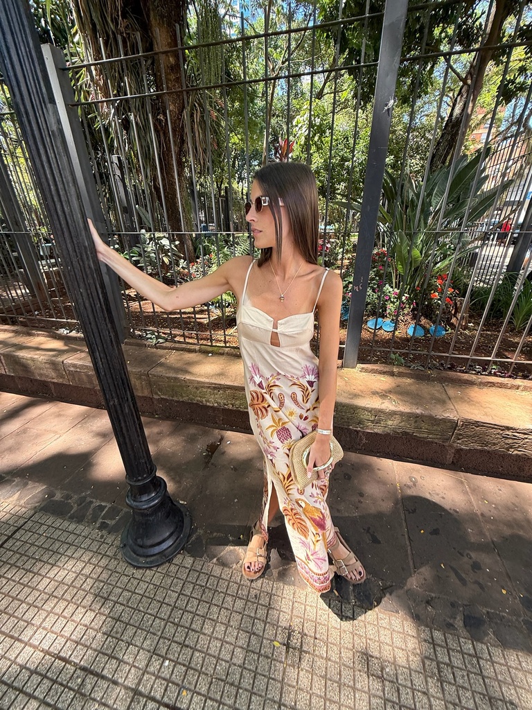 Vestido Longo Alca Tapecaria Tropical