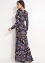 Vestido Longo Manga Noite Florida 