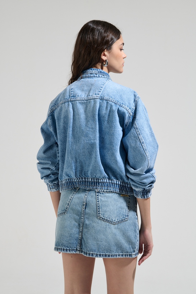 Campera Denim Frunces