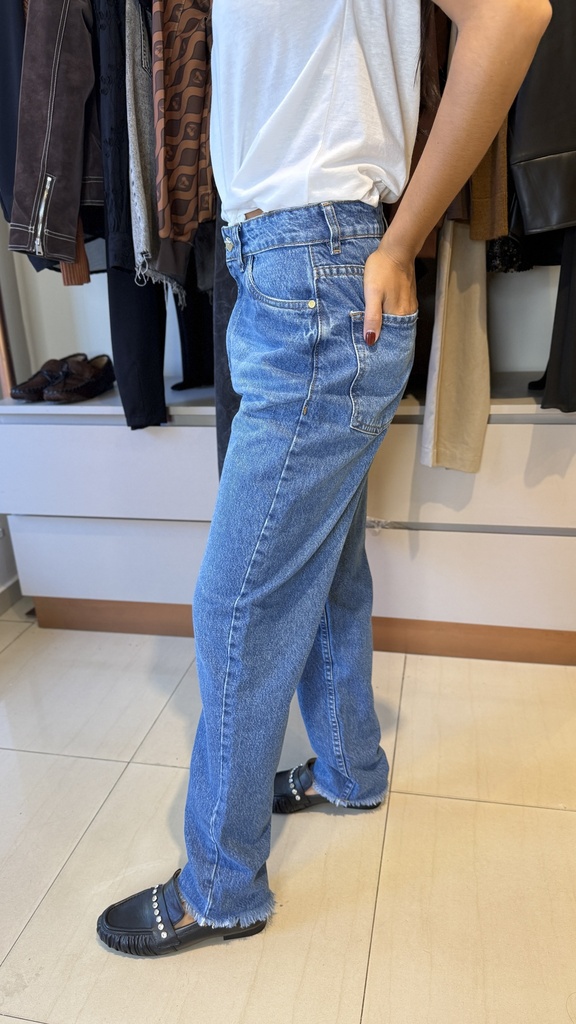 Jeans Mom ruedo al corte