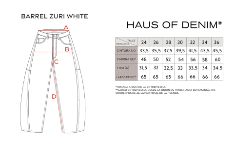 Jeans Barrel Zuri White