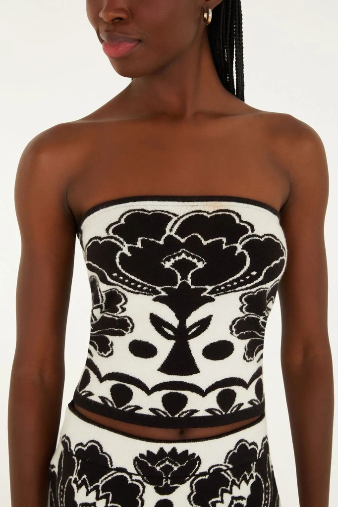 Top Tricot Floral Arabesque