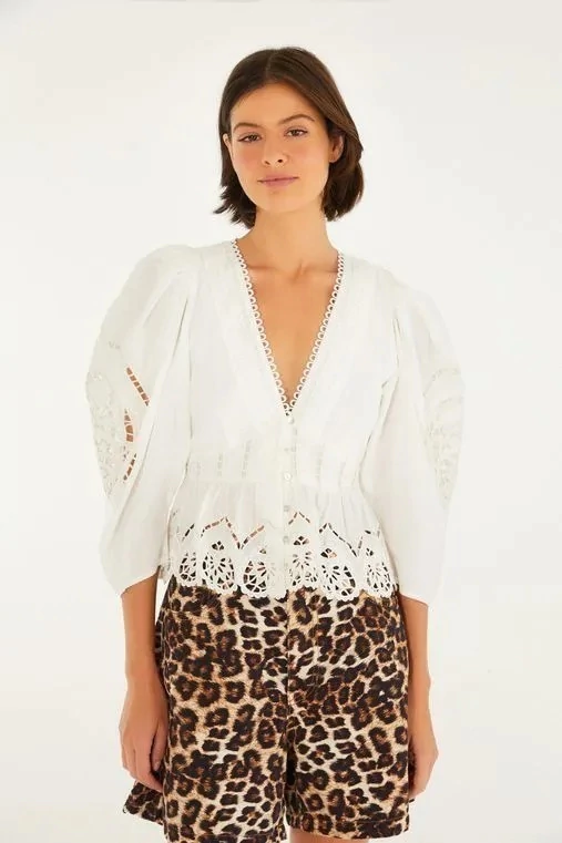 Blusa Bordada Coracoes (Blanco)