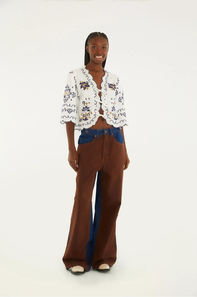 Calca Jeans Bi-Color 