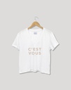 Remera C'est Vous- Cuello V - (Blanco) 