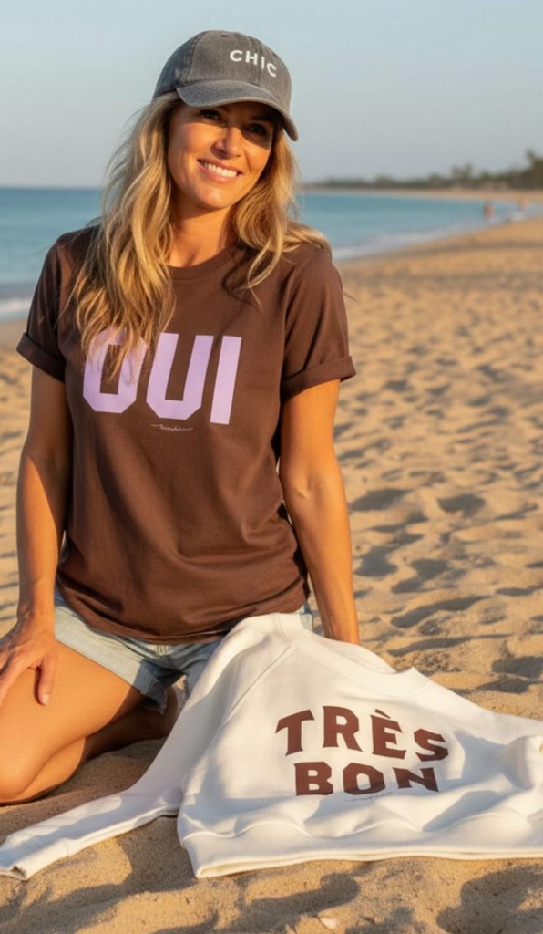 Remera Oui - Cuello Redondo - (Chocolate)