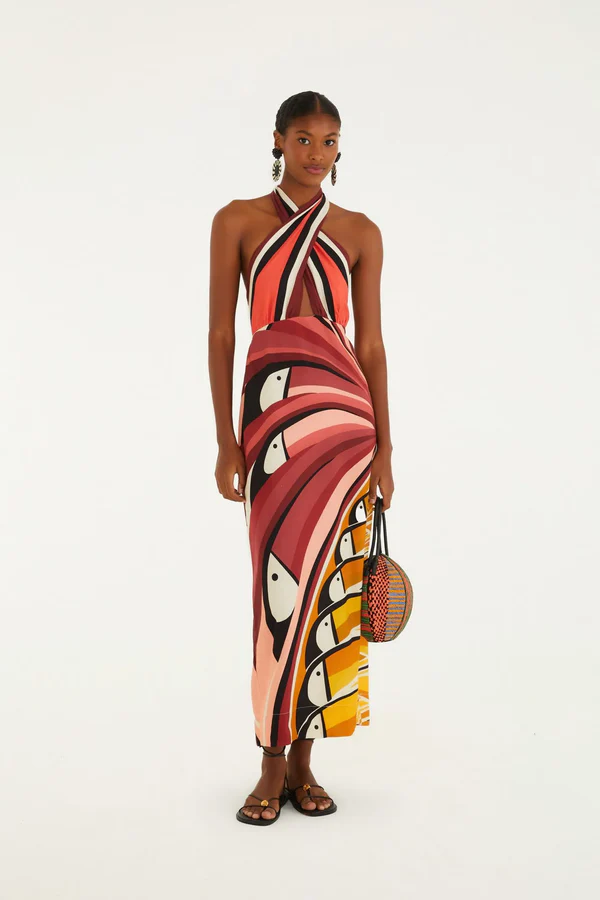 Vestido Longo Arvore de Tucano