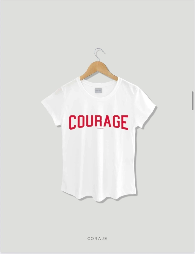 Remera Courage - Cuello Redondo - (Blanca) 