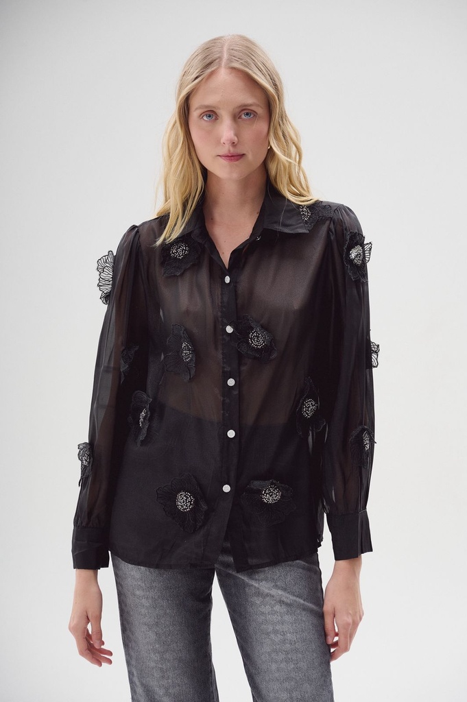 Camisa Flower (Negro)