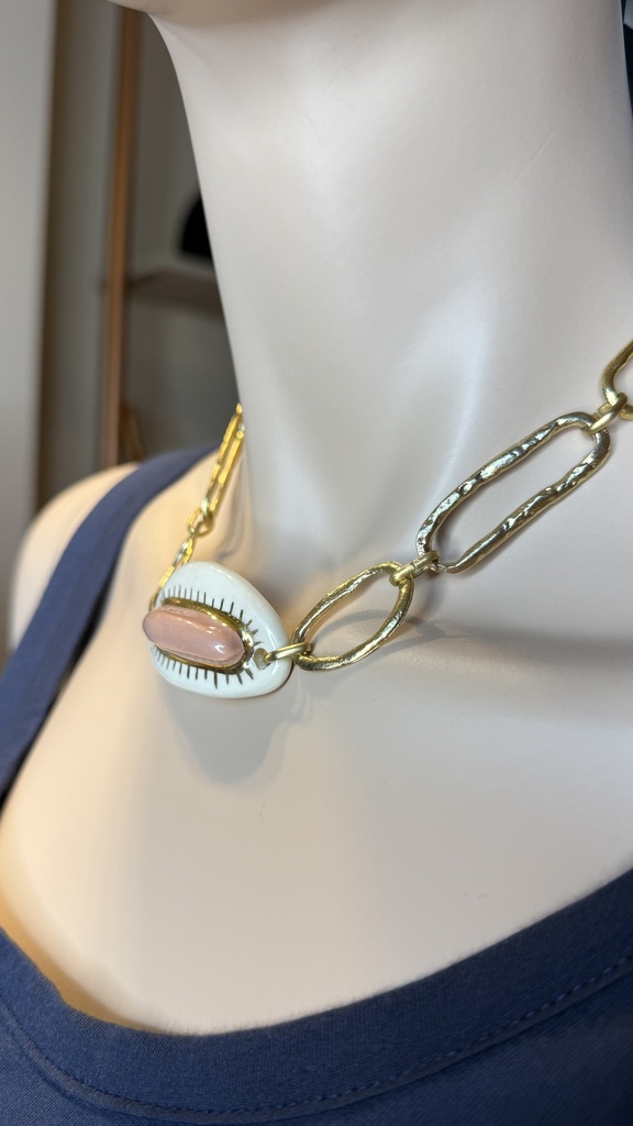 Collar Lego dorado (rosa)