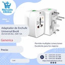 Adaptador de Enchufe Universal (EU/US/UK/AU), 250V 13A