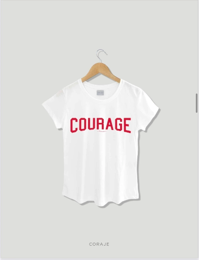 Remera Courage - Cuello Redondo - (Blanca) 