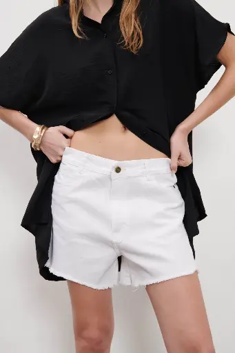 Short Desflecado White